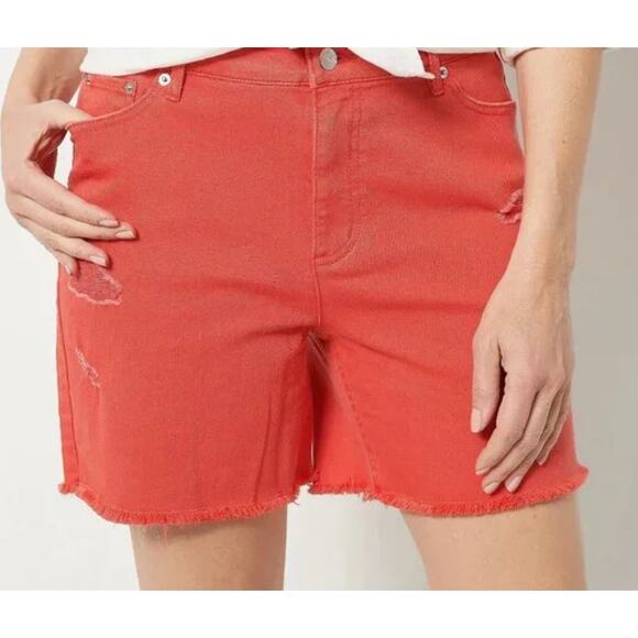 NEW Candace Cameron Bure QVC Petite Pacific Denim Short 20P CHERRY Summer Casual - Picture 1 of 4